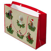 Rustic Chicken Holiday Gift Bag Groot Cadeauzakje (Achterkant Gekanteld)