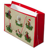Rustic Chicken Holiday Gift Bag Groot Cadeauzakje (Voorkant Gekanteld)