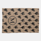 Rustic Chicken n' Rooster Farmhouse Monogram Theedoek (Horizontaal)