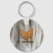 Rustic Chicken (Oranje) Sleutelhanger (Voorkant)