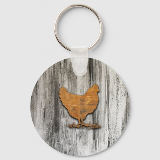 Rustic Chicken (Oranje) Sleutelhanger (Voorkant)