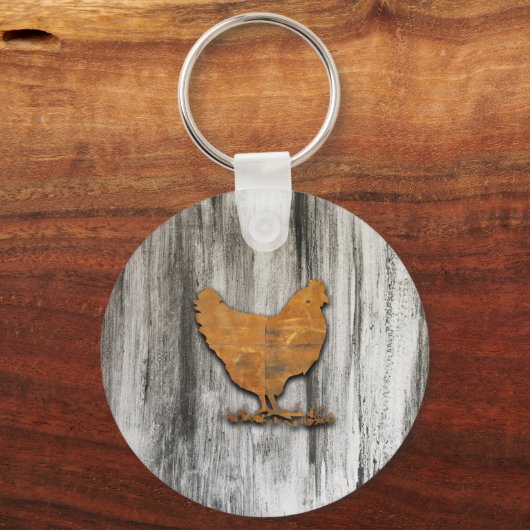 Rustic Chicken (Oranje) Sleutelhanger (Voorkant)