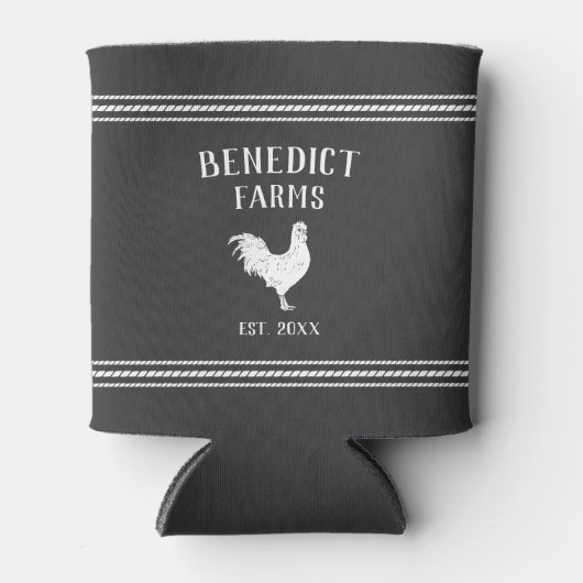 Rustic Chicken Personalised Boerderij Name Blikjeskoeler (Voorkant)