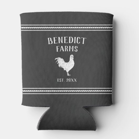 Rustic Chicken Personalised Boerderij Name Blikjeskoeler (Achterkant)