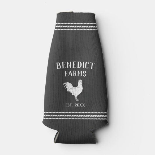 Rustic Chicken Personalised Boerderij Name Flesjeskoeler (Voorkant)