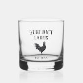 Rustic Chicken Personalised Boerderij Name Whisky Glas (Voorkant)