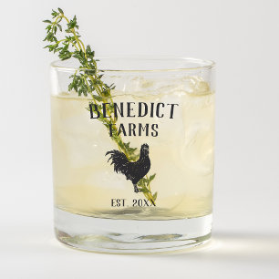 Rustic Chicken Personalised Boerderij Name Whisky Glas