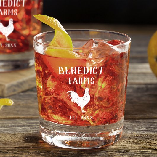 Rustic Chicken Personalised Boerderij Name Whisky Glas