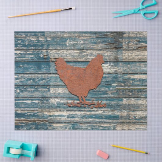 Rustic Chicken (Rusty) Tissuepapier (Craft)