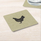 Rustic Chicken Silhouette Onderzetter (Schuin)