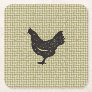 Rustic Chicken Silhouette Onderzetter
