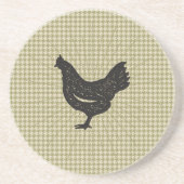 Rustic Chicken Silhouette Zandsteen Onderzetter (Voorkant)