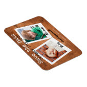 Rustic Childhood Foto's  hout sparen de datum Magneet (Rechterzijde)