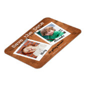 Rustic Childhood Foto's  hout sparen de datum Magneet (Linkerzijde)