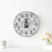 Rustic Chippy Planks Custom Family Name Melk Can Grote Klok (Huis)