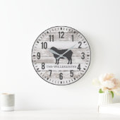 Rustic Chippy Planks Custom Family Name Sheep Grote Klok (Huis)