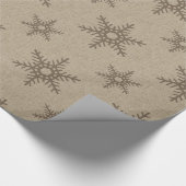Rustic Chocolate Faux Burlap Snowflake Patroon Cadeaupapier (Hoek)