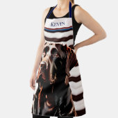 Rustic Chocolate Lab op Amerikaanse vlag Schort (Insitu)