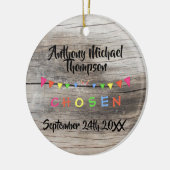 Rustic Chosen - Aangenomen -Banners Aangepaste naa Keramisch Ornament (Links)