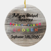 Rustic Chosen - Aangenomen -Banners Aangepaste naa Keramisch Ornament (Achterkant)