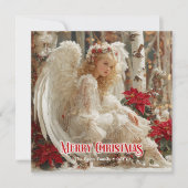 Rustic Christmas angel printable festive greeting  Feestdagenkaart (Voorkant)
