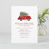 Rustic Christmas Baby Shower A Sweet Little Baby Kaart (Staand voorkant)