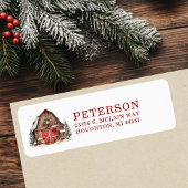 Rustic Christmas Barn Retouradres Etiket