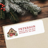 Rustic Christmas Barn Retouradres Etiket