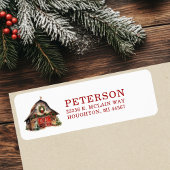 Rustic Christmas Barn Retouradres Etiket