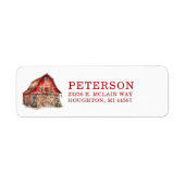 Rustic Christmas Barn Retouradres Etiket (Voorkant)