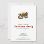 Rustic Christmas Candles Berries Invite Editable Kaart (Voorkant)