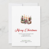 Rustic Christmas candles holly and pine card Feestdagenkaart (Voorkant)