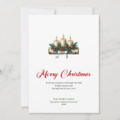 Rustic Christmas candles pine branch holiday card Feestdagenkaart (Voorkant)