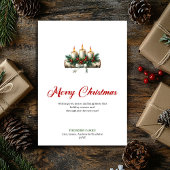Rustic Christmas candles pine branch holiday card Feestdagenkaart
