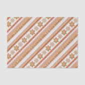 Rustic Christmas Candy Cane & Gingerbread Pattern Tissuepapier (Voorkant)