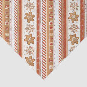 Rustic Christmas Candy Cane & Gingerbread Pattern Tissuepapier (Detail)