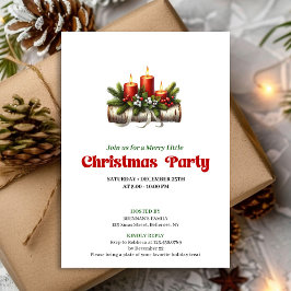Rustic Christmas Decoration Holly Berries Invite Kaart