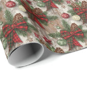 Rustic Christmas Farmhouse Cozy Holiday  Cadeaupapier (Rol Hoek)