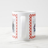 Rustic Christmas Gift 2 Photo Trendy Red Plaid Grote Koffiekop (Achterkant)