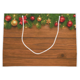 Rustic Christmas Gift Bag – Customizable Holiday Groot Cadeauzakje