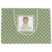 Rustic Christmas Gift Bag Earthy Neutral Minimal  Groot Cadeauzakje (Achterkant)