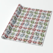 Rustic Christmas Gingham Cadeaupapier (Uitgerold)