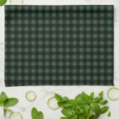 Rustic Christmas Green & Black Buffalo Plaid  Theedoek (Gevouwen)