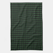 Rustic Christmas Green & Black Buffalo Plaid  Theedoek (Verticaal)
