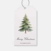 Rustic Christmas Green Tree | Merry Christmas Gift Cadeaulabel (Voorkant)