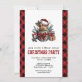 Rustic Christmas invitation with highland cow art Kaart (Voorkant)