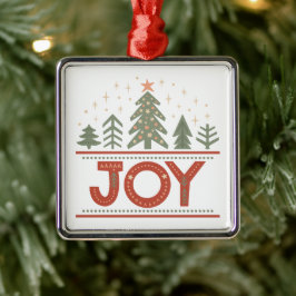Rustic Christmas Joy Metalen Ornament