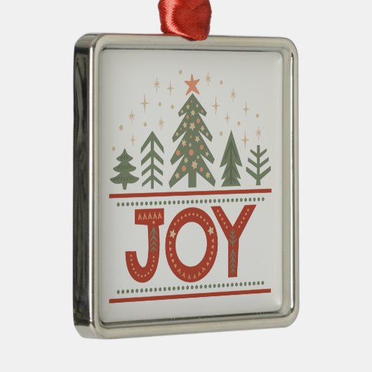 Rustic Christmas Joy Metalen Ornament (Rechts)