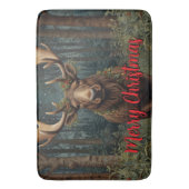 Rustic Christmas moose deer boho woodland forest  Badmat (Voorkant Verticaal)