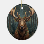 Rustic Christmas moose deer boho woodland forest Keramisch Ornament (Links)